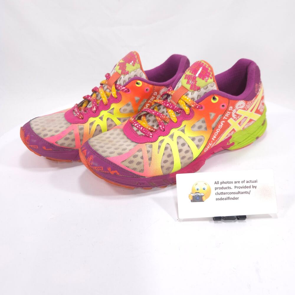 Asics Gel-Noosa Tri 9 Athletic Running Shoe Womens Size 8 T458N Pink Yellow